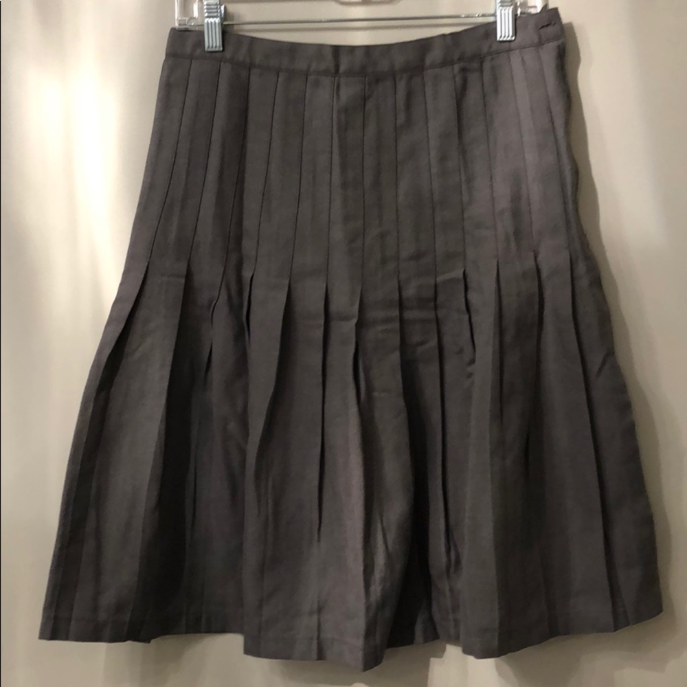 Gray Accordion Pleat Skirt